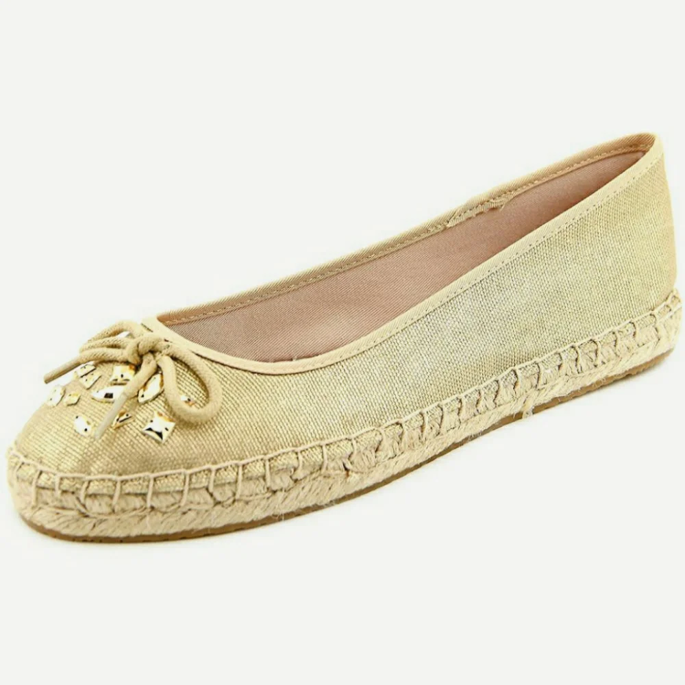 New STYLE & CO. Valorr Gold Canvas Espadrille size 5